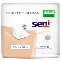 Пеленки одноразовые впитывающие Seni  Normal Soft . 60х60см. 10 шт