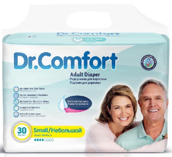 Подгузники для взрослых «Dr.Comfort» Adult Diaper Jumbo Small 30 шт.