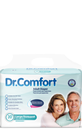 Подгузники для взрослых «Dr.Comfort» Adult Diaper Jumbo Large 30 шт.
