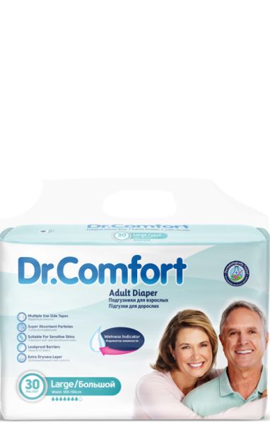 Подгузники для взрослых «Dr.Comfort» Adult Diaper Jumbo Large 30 шт.