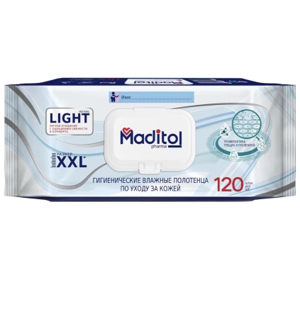 Влажные полотенца Maditol Light 120шт