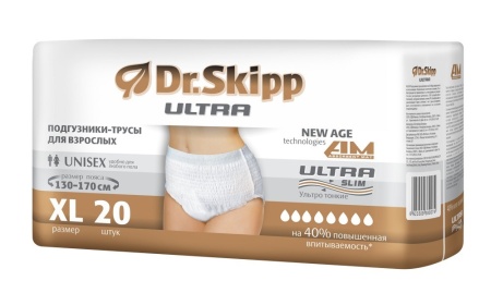 Подгузники-трусы для взрослых Dr.Skipp Ultra XL (20шт)