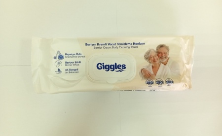 Влажные салфетки Giggles для тела с защитным кремом (21*24 см) 50 шт