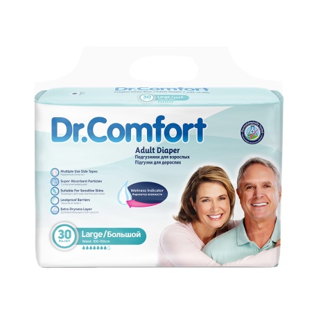 Подгузники для взрослых «Dr.Comfort» Adult Diaper Jumbo Large 30 шт.