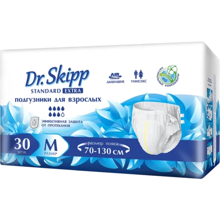 Подгузники для взрослых Dr.Skipp Standard Extra, размер M, 30 шт
