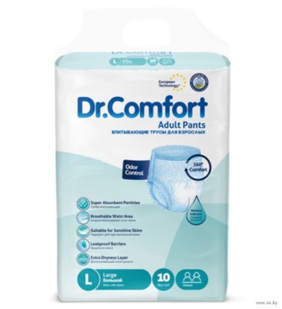 Трусики впитывающие Dr.Comfort Adult Pants Large 10 шт.
