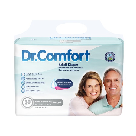 Подгузники для взрослых «Dr.Comfort» Adult Diaper Jumbo Extra Large 30 шт.