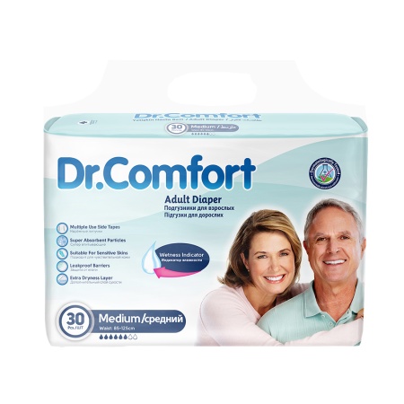 Подгузники для взрослых «Dr.Comfort» Adult Diaper Jumbo Medium 30 шт.