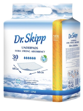 Пеленки впитывающие Dr.Skipp Soft Line 60х60см, 30 шт