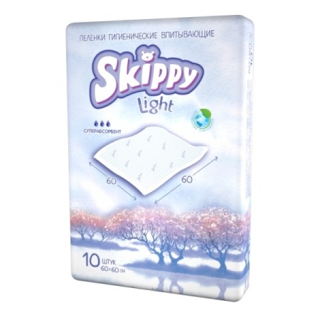 Пеленки впитывающие Skippy Light 60x60см, 10 шт